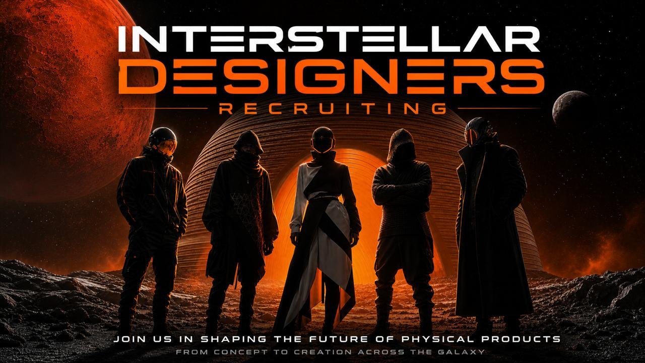 Interstellar Designers Recruiting — join us in shaping the future of physical products, from concept to creation across the galaxy